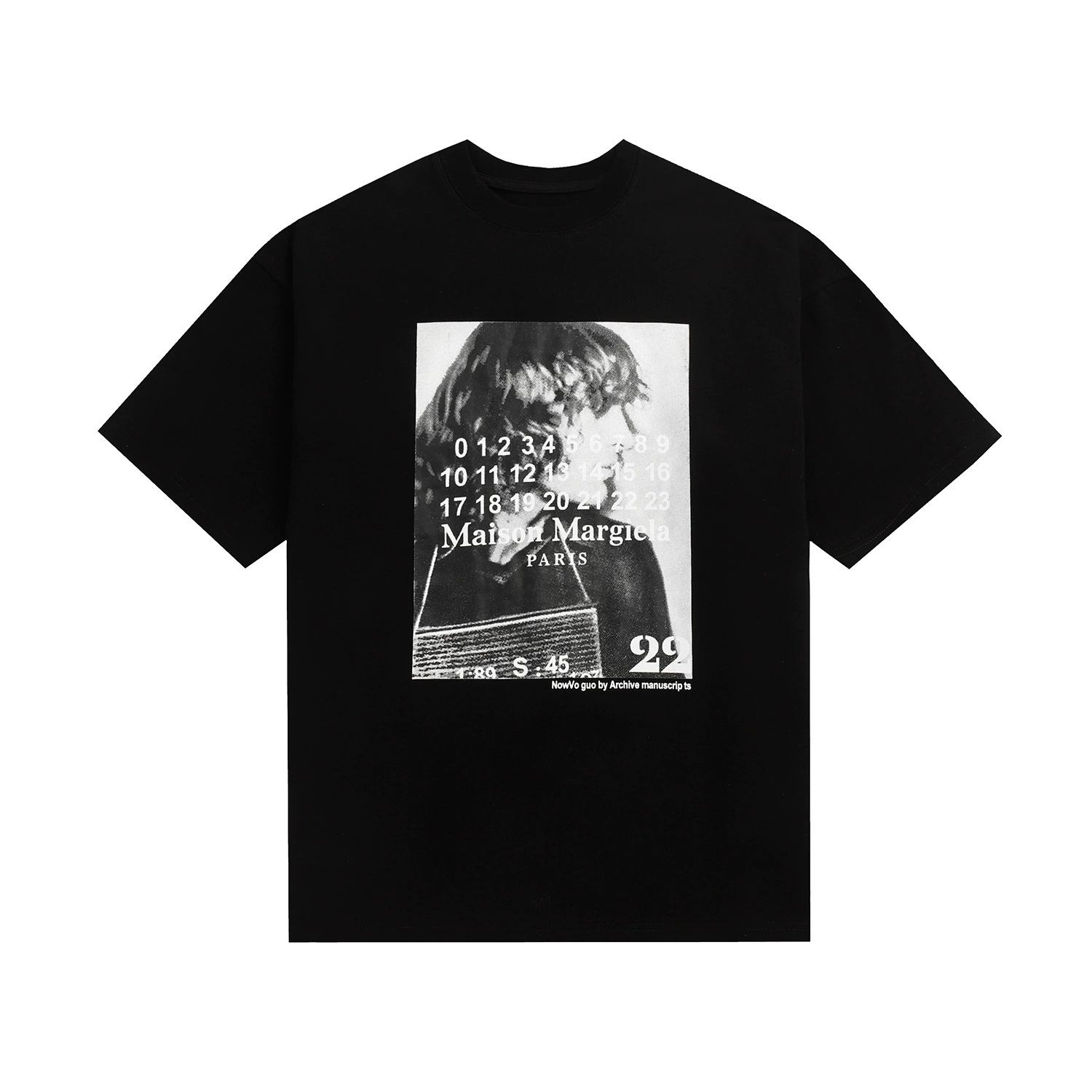 Maison Margiela 24SS коллекция MM6 цифровой узор круглый вырез мужской и женский модный бренд укороченный рукав футболка серия