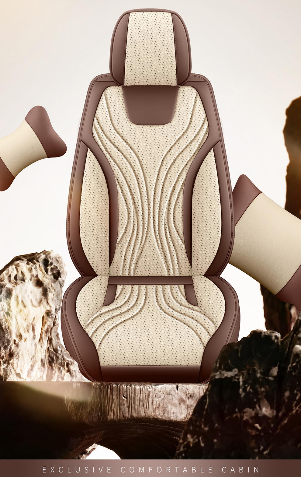 New foreign trade model Nappa leather car seat cushion wholesale, suitable for all seasons, perforated and breathable, full-cover car seat cushion and seat cover