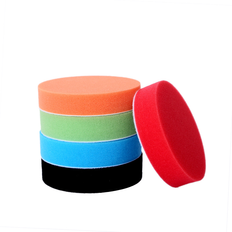 汽车美容 汽车海绵轮套装3-7寸彩色平面海绵盘抛光轮打蜡抛光轮