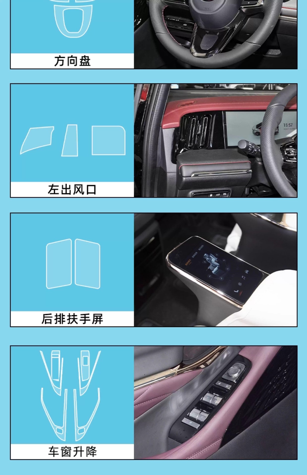 25 Gac Trumpchi M8 Master Legend Master Rear Armrest Protective Film Central Control Navigation Screen Tempered Film