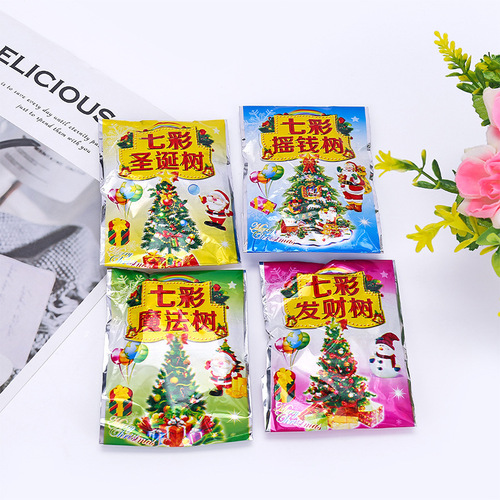 Christmas decoration paper tree will bloom and crystallize colorful magic Christmas tree early education science experimental toys