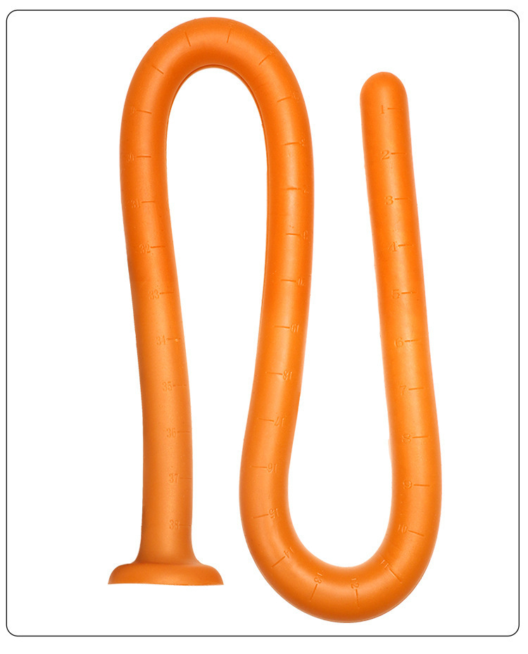 Long Whip Silicone Anal Plug with Beads, Transparent Blue, Adult Tail Toy — detail image 16