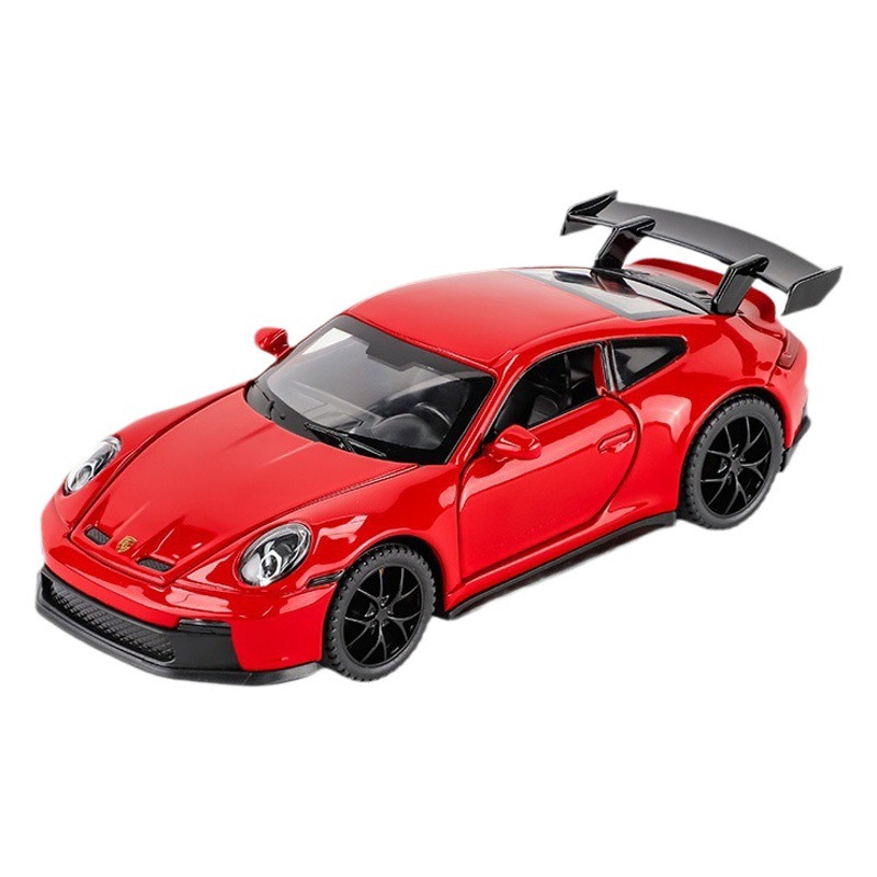 Zhongyuan xinghejin modelo de coche 1:32 tiempo garantizado 911 GT3 coche deportivo con sonido y luz Tire hacia atrás coche de juguete modelo de música adornos