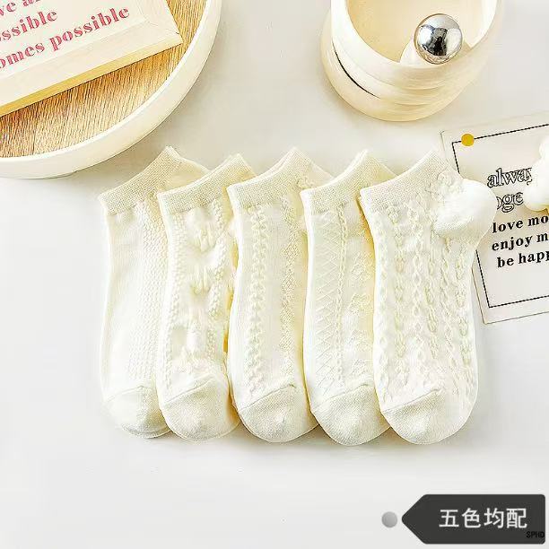 Calcetines invisibles de primavera y verano, blancos de mujer, todo fósforo, viajes diarios, calcetines de cintura baja, calcetines de barco, calcetines al por mayor