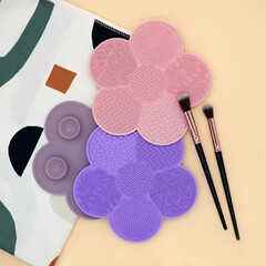 新しいクロスボーダー直販ブラシパッドフラワーシリコーン吸盤クリーニングパッド化粧ブラシブラシツールクリーニングブラシパッド