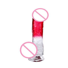 久夕仿真水晶透明彩色吸盘仿真阴具外贸欧美女用器具成人情趣用品