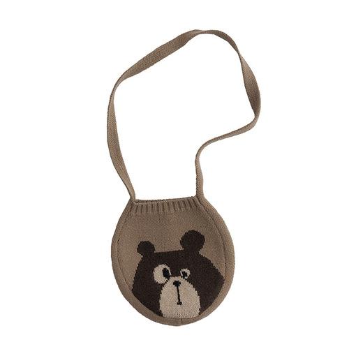 Pocket baby~cute~Korean version of children's woolen crossbody bag, men's and women's treasure, knitted cartoon, cute snacks, money for outer wear