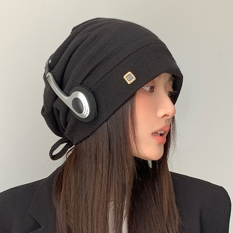 韩版秋冬季帽子女款包头帽大头围显脸小冷帽英伦风复古百搭堆堆帽|undefined