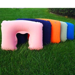 Wholesale outdoor pvc flocking U pillow travel inflatable U pillow nap companion U pillow wholesale pillow
