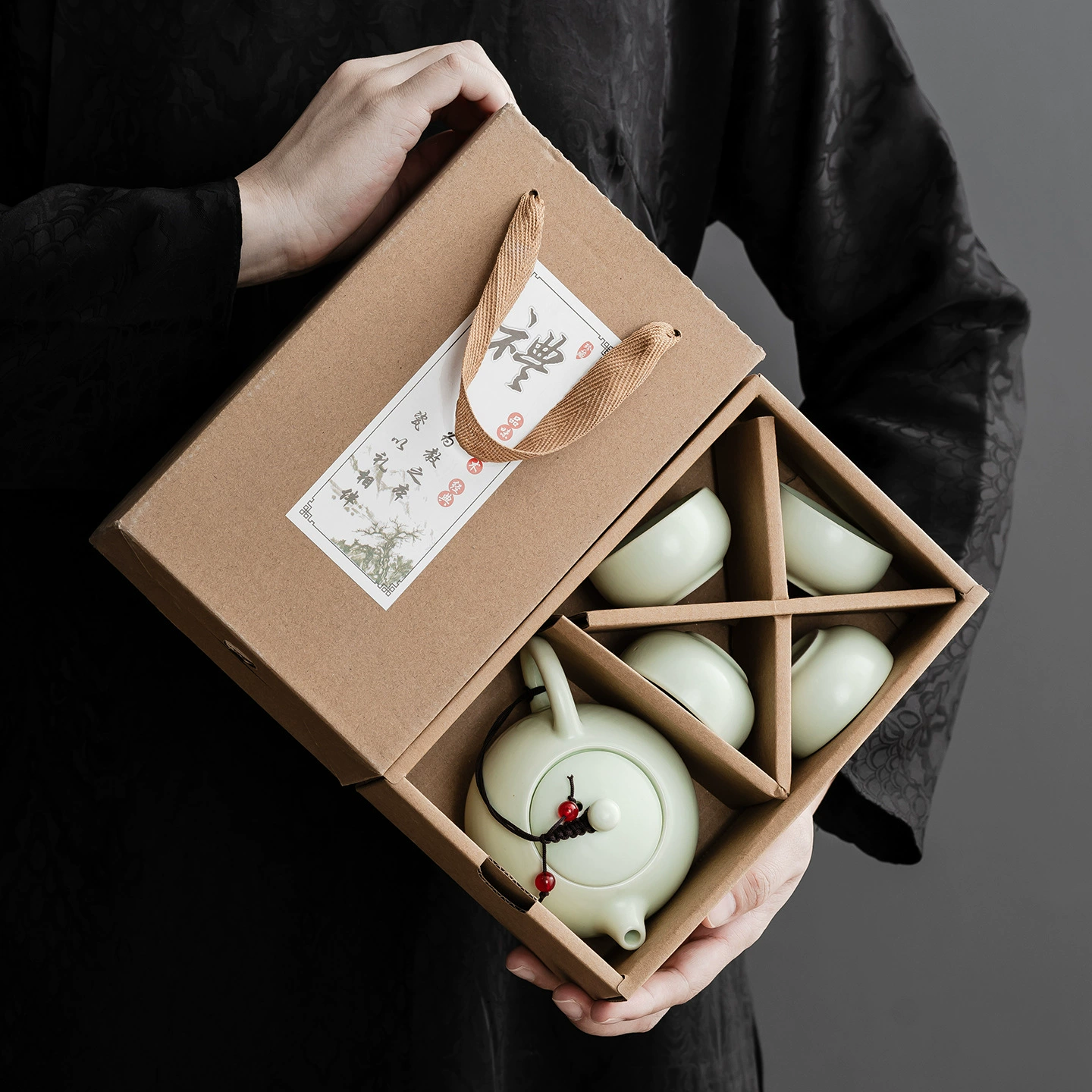 Керамический набор Ding Kiln Xishi Pot Tea Set деловое мероприятие сувенир печатная открытка Средне-осенний фестиваль и Национальный день, подарок на открытие компании