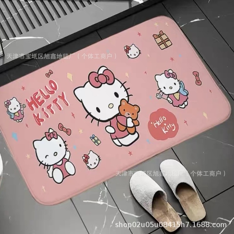 クロスボーダー Amazon 漫画 kt 猫浴室フロアマットフランネルキッチンドア滑り止めフットマットはラベルで発送できます|undefined