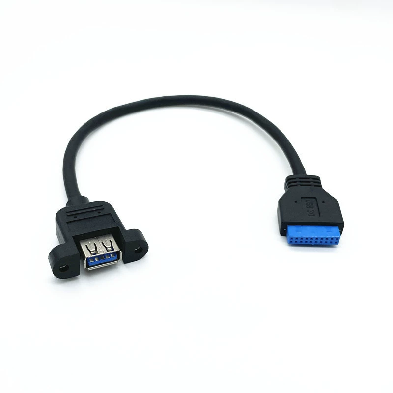 Удлинительный кабель для материнской платы 20PIN - USB 3.0 с отверстием под винт-ушок для корпуса компьютера