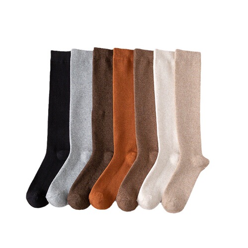 Socks for women in autumn and winter pure cotton pressure slimming over-the-knee socks black calf socks high socks knee-pads stockings
