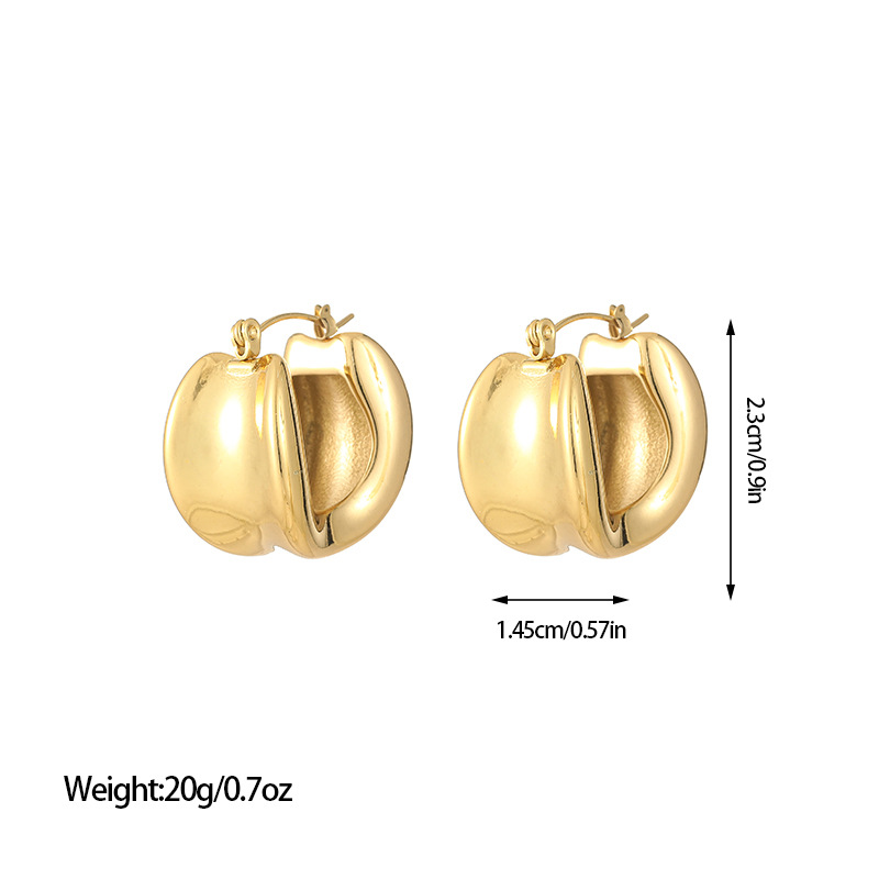 21g Weight Titanium Steel Ear Needle Material Earrings, Ear Studs Classification 1 Pair Quantity Holiday, Street Occasion Titanium Steel Material Geometric Pattern All Seasons Season Women's Gender Plating Design Retro, Commute Style 1 Pair Retro Commute Geometric Plating Titanium Steel Earrings Ear Studs 4