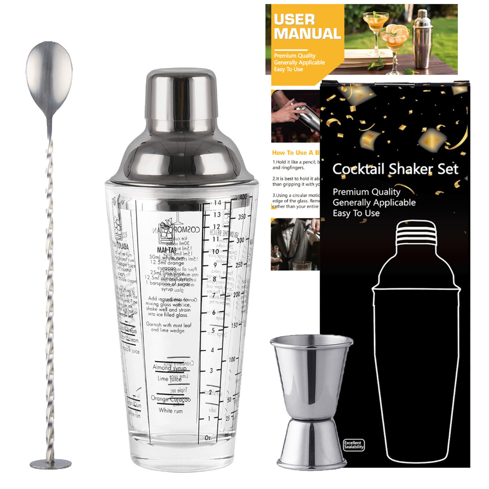 [3종세트] 400ml 내추럴 컬러 스케일 유리 모델