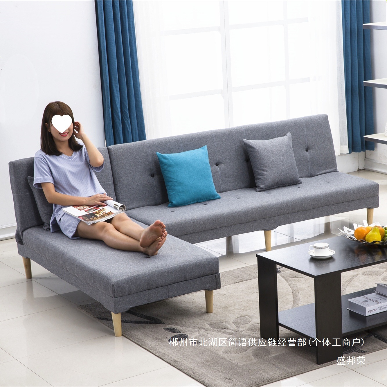 Fábrica directa sofá pequeño tipo simple cama plegable alquiler de alquiler económico esquina sala de estar dormitorio tienda al mediodía
