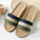 Four Seasons Linen Slippers Home Use Men's and Women's Couple's Home Wooden Floor Thick Bottom Non-Slip Indoor Slippers for Women in Summer