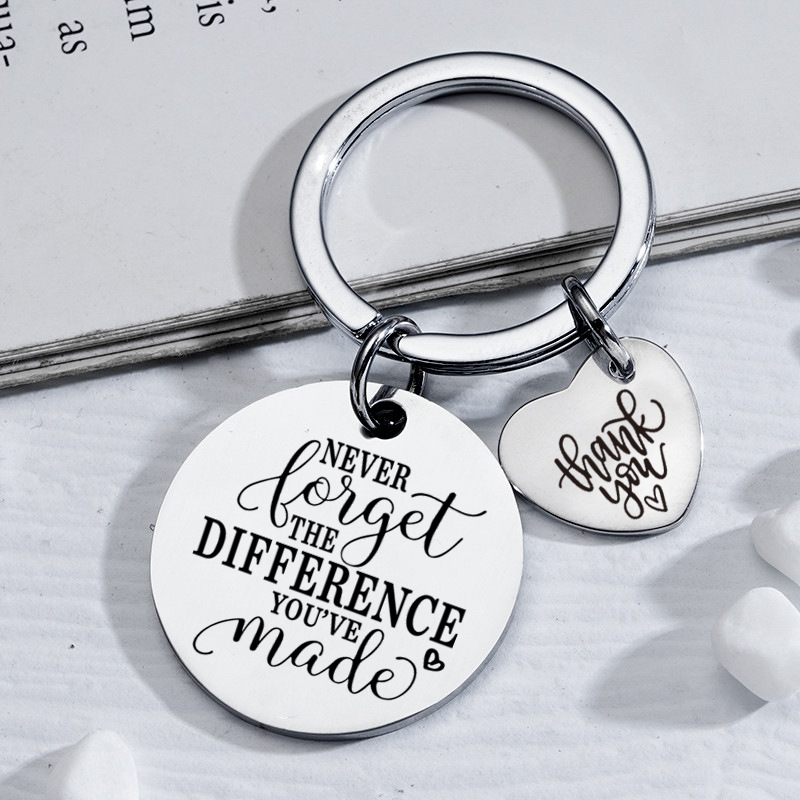 Amazon transfronterizo nuevas citas inspiradoras llavero de acero inoxidable para amigas masculinas