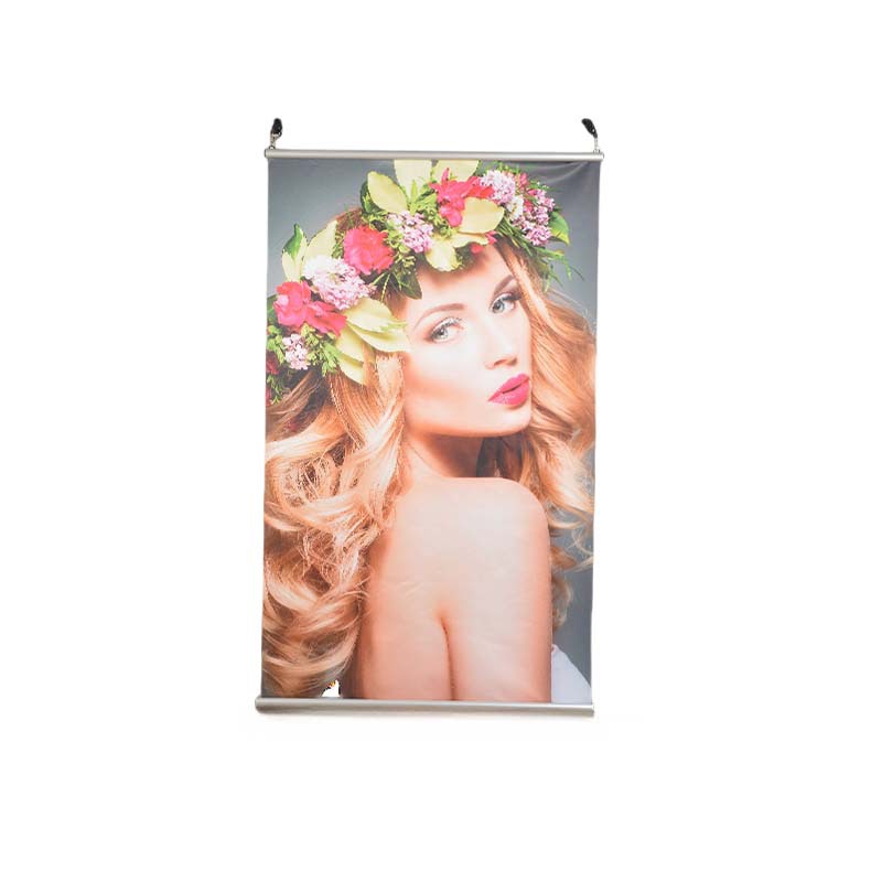 Póster publicitario para centro comercial, marco colgante de aleación de aluminio, pantalla de exhibición para poste de bandera exterior de supermercado, se puede personalizar según sea necesario para publicidad exterior.
