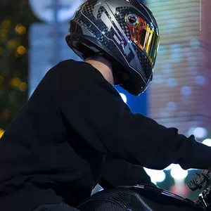 LS2 Motorcycle Helmet Anti-Fog Ultra-Clear Carbon Fiber Full Helmet