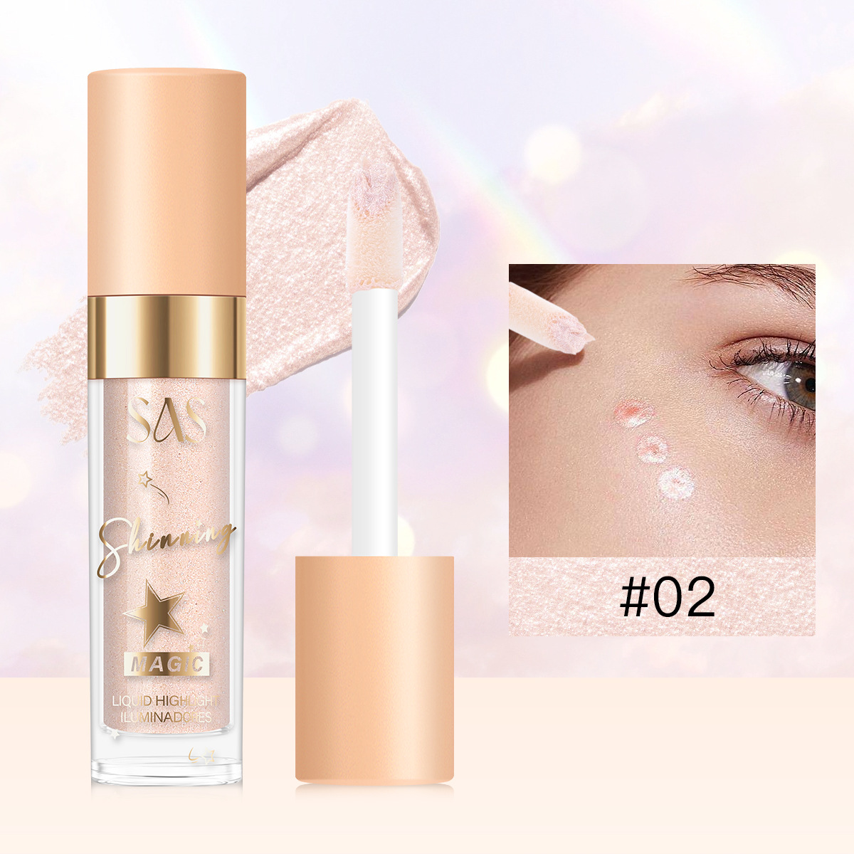 USHAS Cross-border Pearl Eye Shadow Liquid High-Light Mat Brillo Brillante Diamante para las estrellas de Navidad