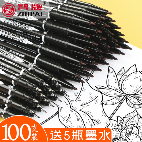 Smart Oil-based Marker Small Dual-Head Hook Fine Point, Reversible, Black Fine Tip, Thick and Thin Dual Heads, Durable