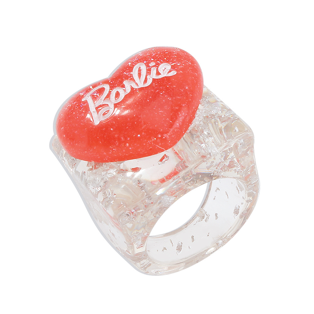 Bague En Résine Lettre Coeur Couleur Bonbon Simple En Gros Nihaojewelry display picture 19