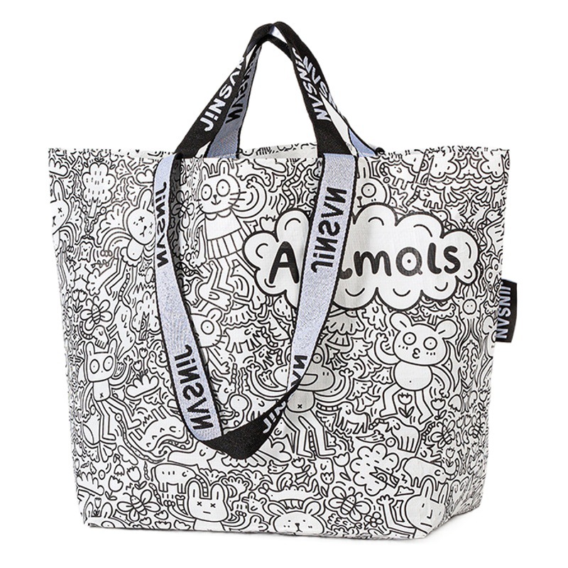 Bolsas tejidas portátiles transfronterizas personalizadas regalos ecológicos creativos bolsas de compras tejidas bolsas tejidas laminadas de gran capacidad al por mayor