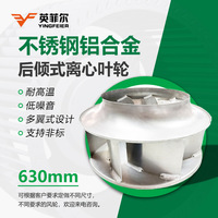 不锈钢离心风机叶轮耐磨防爆铝合金离心风机后倾风叶630叶轮空压
