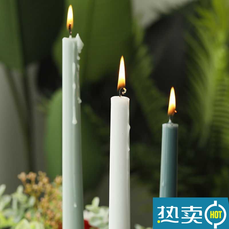 莫蘭迪色長杆香薰蠟燭甜蜜婚禮伴手禮宴會燭光晚餐彩色漸變色杆蠟