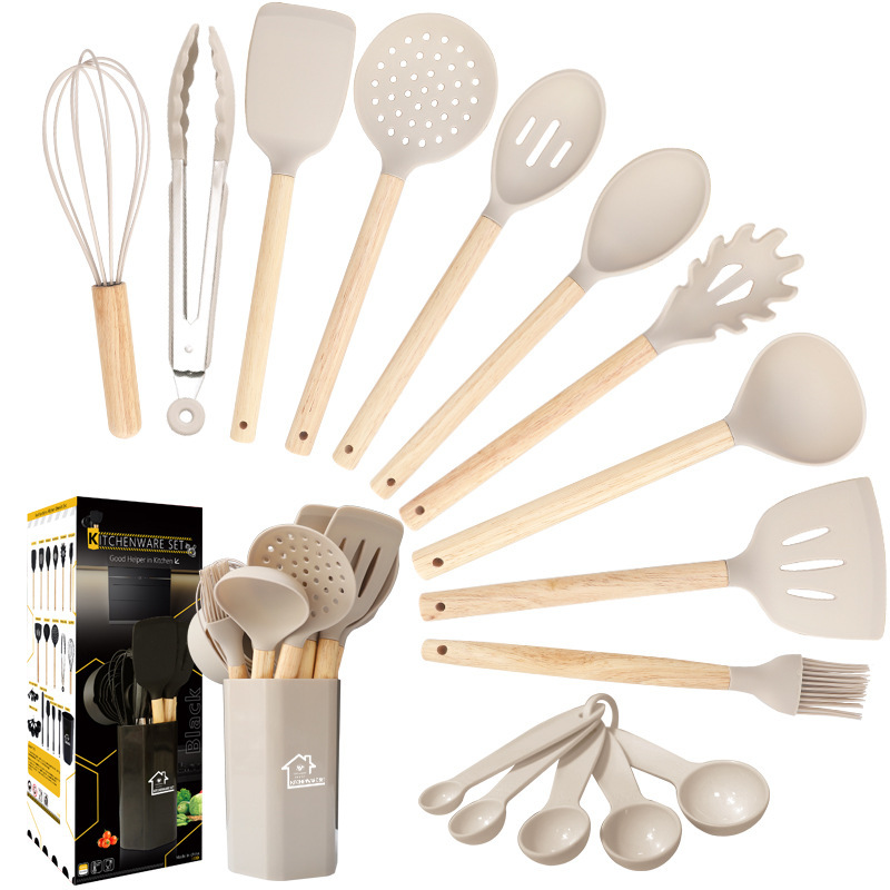 10 conjuntos de utensilios de cocina antiadherente de silicona de silicona de grado alimenticio para el hogar set de utensilios de cocina al por mayor