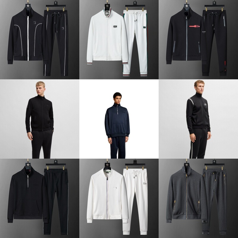 2026 Men's Casual Sports Suit High Version Authentic Cross-Border Comfortable Zipper Jacket Autumn Winter High-Quality Model