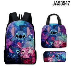 3D跨境新品寶貝仔背包書包兒童午餐包筆袋三件套中小學生