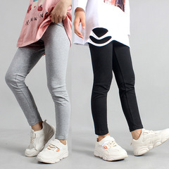 Spring and Autumn New Korean Style Girls' Leggings for Middle Children, Plain Color Thin Leggings for Outerwear, Children's Cotton Pants