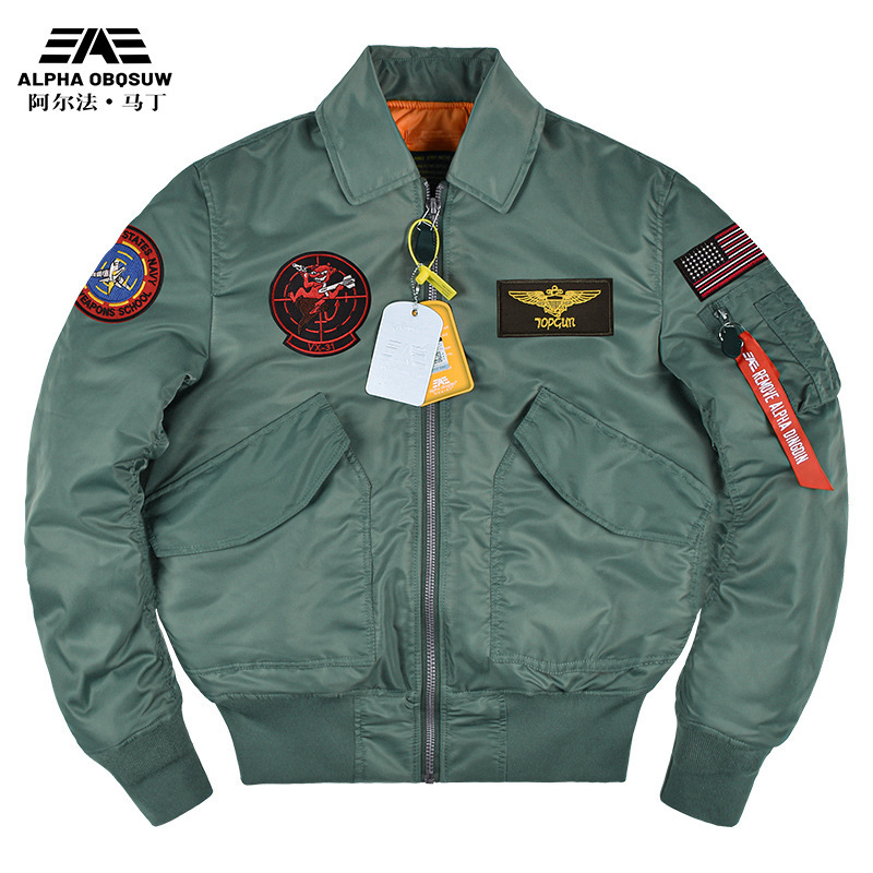Alpha Martin Tide Brand Bomber Jacket Men's Cotton-padded Jacket Cross-border Assessment Squadron Thickened Jacket Baseball Suit American Style Alpha Martin Tide Brand Bomber Jacket Men's Cotton-padded Jacket Cross-border Assessment Squadron Thickened Jacket Baseball Suit American Style