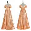 2201 Short Borichon satin orange dress