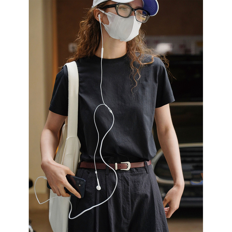 Summer New Korean Style Simple and Fashionable Basic Short-Sleeved T-Shirt Loose Silhouette Slim Casual Top for Women