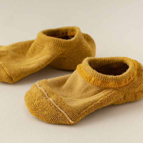 Women's boat socks thickened towel bottom invisible socks solid color cotton socks Japanese silicone non-slip shallow socks Korean style women's socks