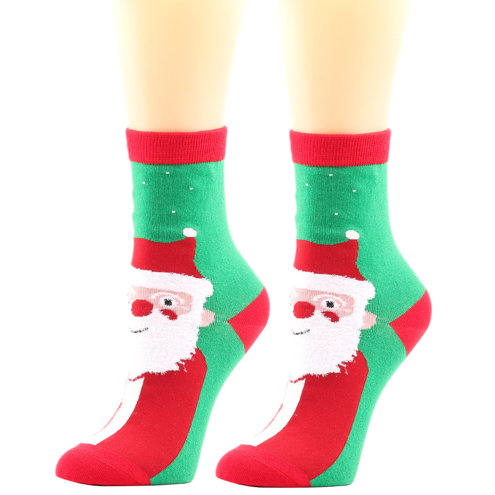 Mujeres Moda Papá Noel Monigote De Nieve Alce Poliéster Algodón Poliéster Jacquard Medias Calcetines De Tobillo display picture 2