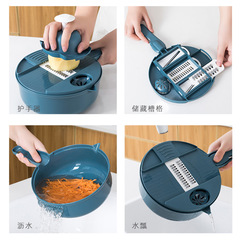 Kitchen vegetable cutter, multifunctional potato peeling machine, household radish grater, slicing and shredding artifact
