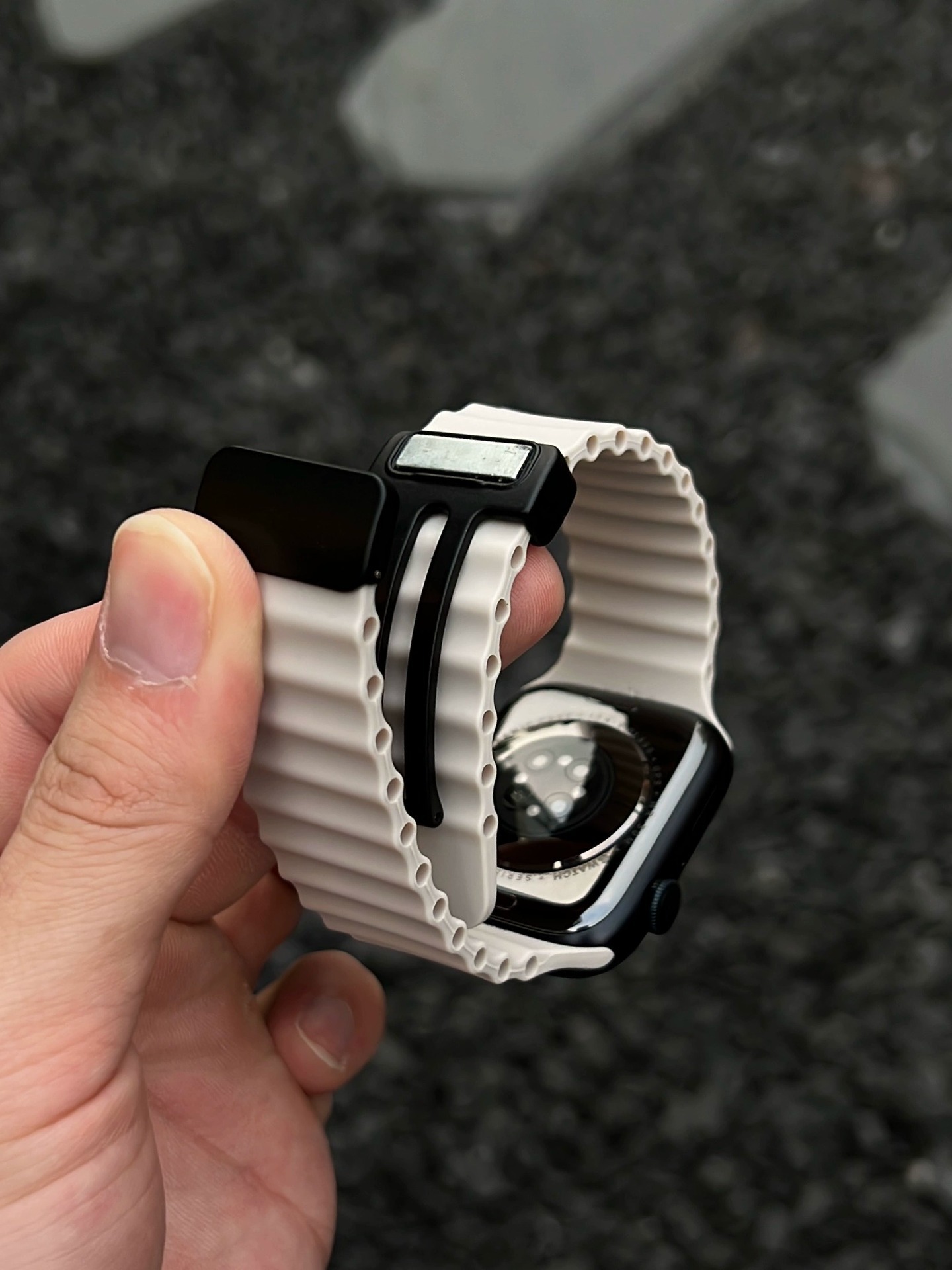 30g Weight Silica Gel Strap Material Watch Strap Classification Silica Gel Material Stripe, Ocean, Apple Pattern Casual, Simple Style Style Casual Simple Style Stripe Ocean Apple Silica Gel Watch Strap 1