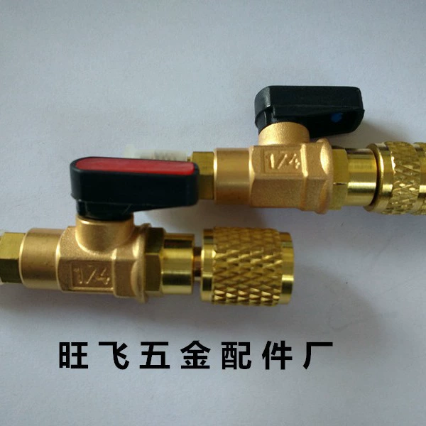 Маленький шаровой кран с фторидом r410 r22, шаровой кран с хладагентом, клапан переключателя хладагента с жидкостной добавкой