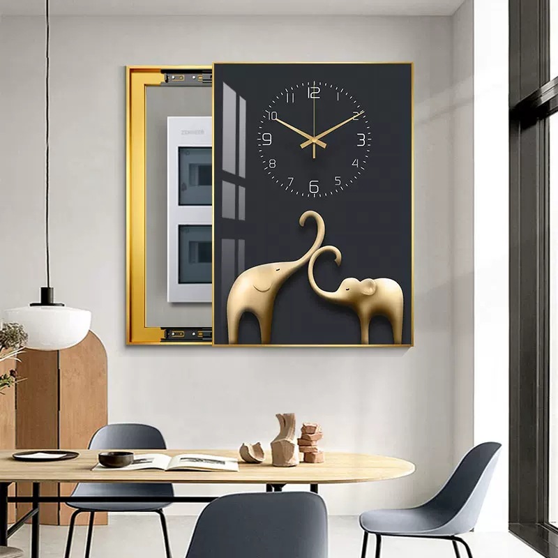 Caja de medidor moderna de lujo ligero pintura decorativa que cubre elefante interruptor principal caja de alimentación caja de freno eléctrico pintura colgante de alta gama pintura push-pull pintura