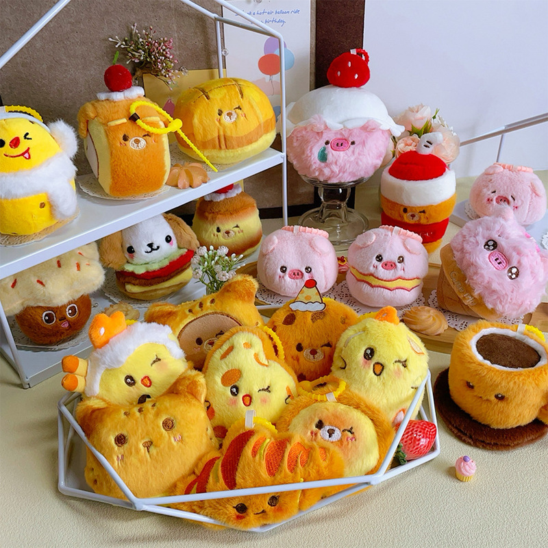 Fun Simulation Food Doll Plush Bag Pendant Keychain Taco Sandwich Doll Ode Cattle Bag Doll