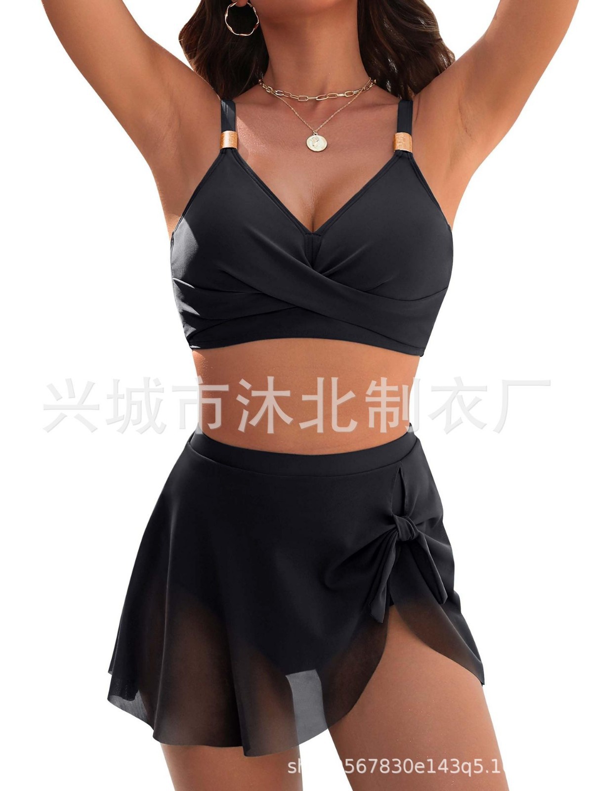 2026 nuevo comercio exterior europeo y americano bikini trajes de baño de malla estilo sexy trajes de baño delgados de cintura alta