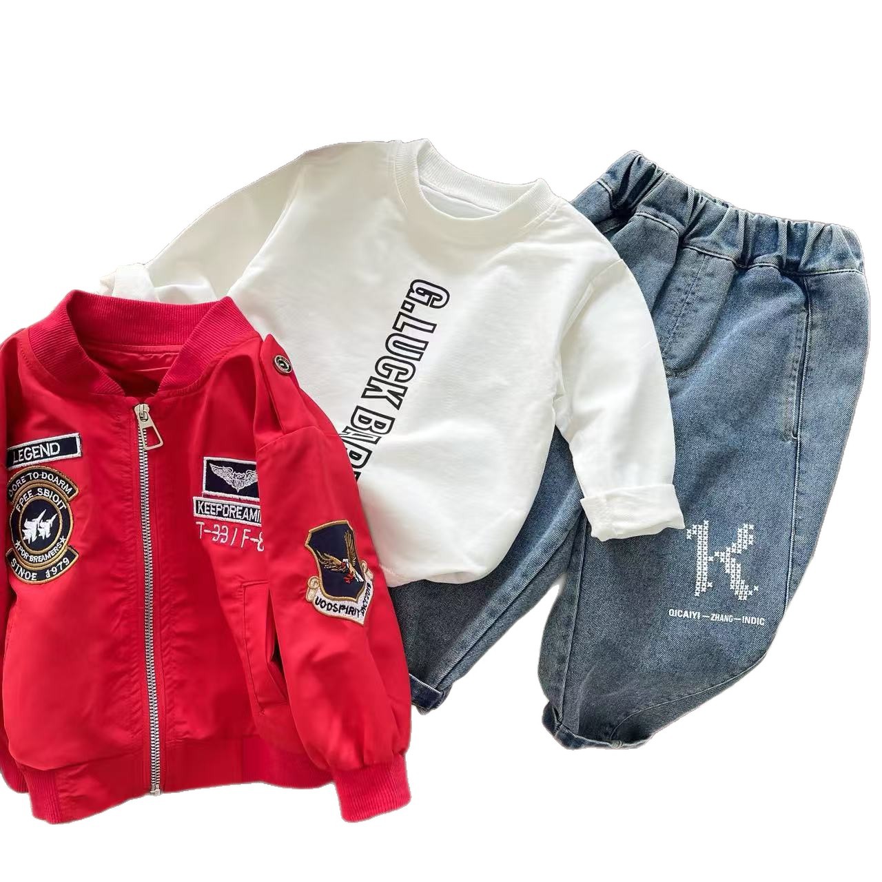 Ensemble trois pièces pour garçon, best-seller 2026 : vêtements de baseball élégants pour enfants, collection printemps-automne, veste bébé. ALYCExiyuebaobao_voghion.com