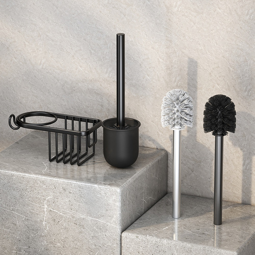 Space aluminum household brush to wash the toilet toilet brush without dead corners to wash the bathroom artifact wall-mounted punch-free toilet