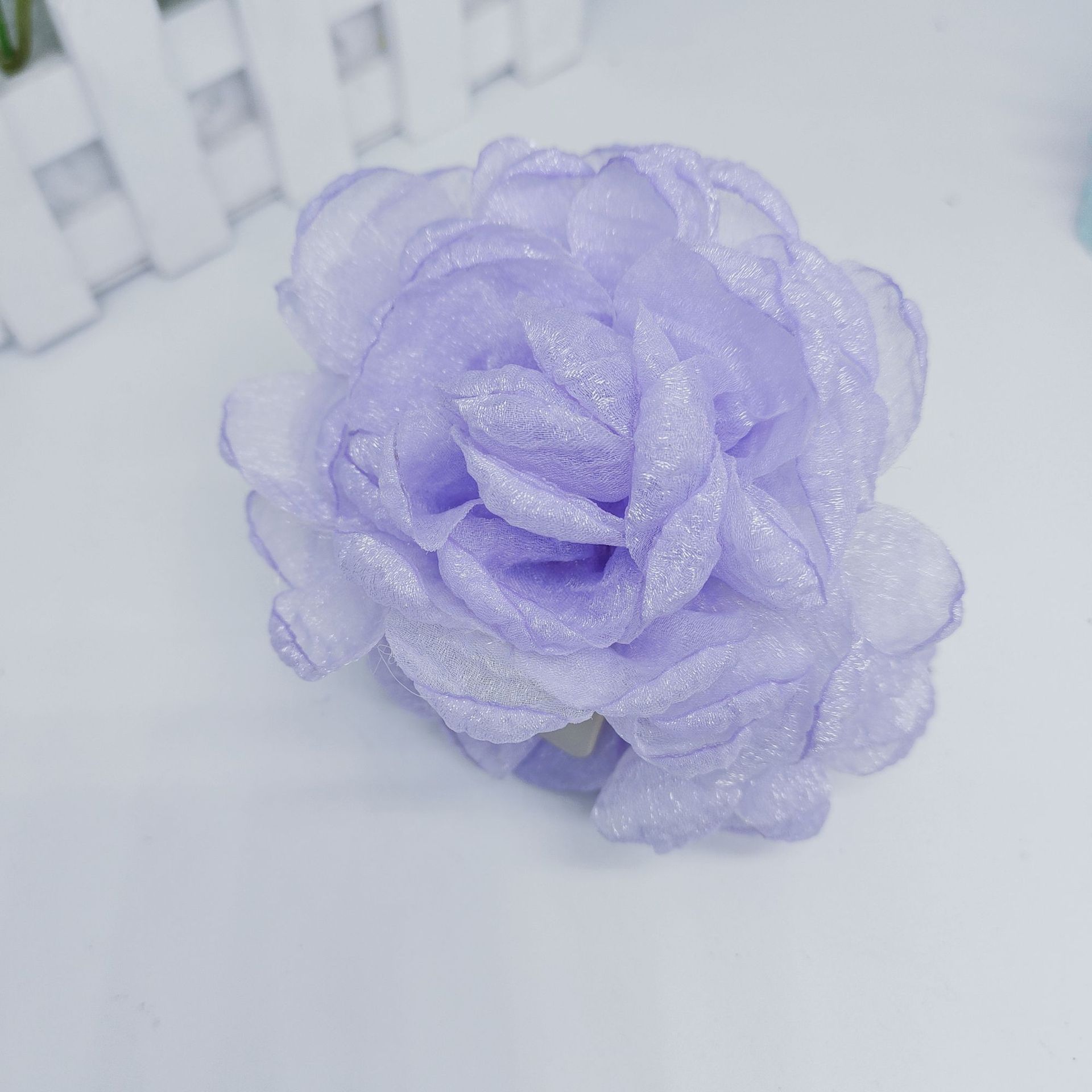 Francés Super Hada tridimensional Rosa flor clip hembra verano Hada espalda Cabeza updo tiburón clip tocado flor