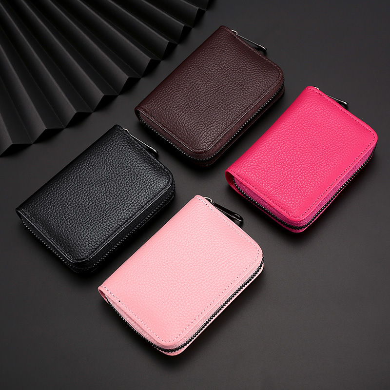 Tarjetero para hombre, gran capacidad, múltiples ranuras para tarjetas, tarjetero para mujer, anti-desmagnetización, integrado, exquisito, de alta gama, compacto.