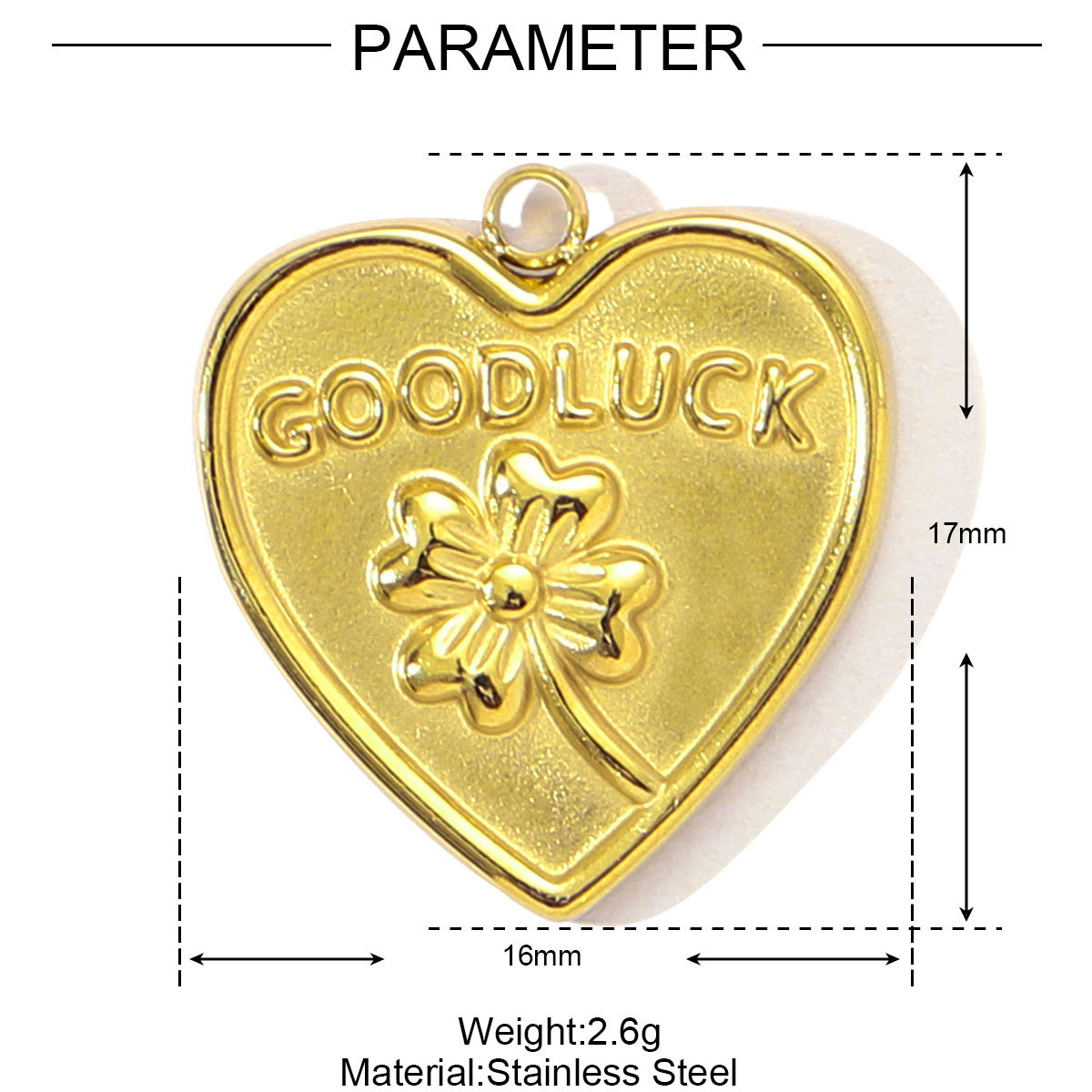 10g Weight Pendant Jewelry Making Type DIY Ornament Accessories Classification 3 PCS/Package Quantity 304 Stainless Steel Material Four Leaf Clover, Cherry, Heart Shape Pattern All Seasons Season Polished Finish Plating Design Vintage Style Style 3 PCS/Package 304 Stainless Steel Four Leaf Clover Cherry Heart Shape Polished Pendant DIY Ornament Accessories 11